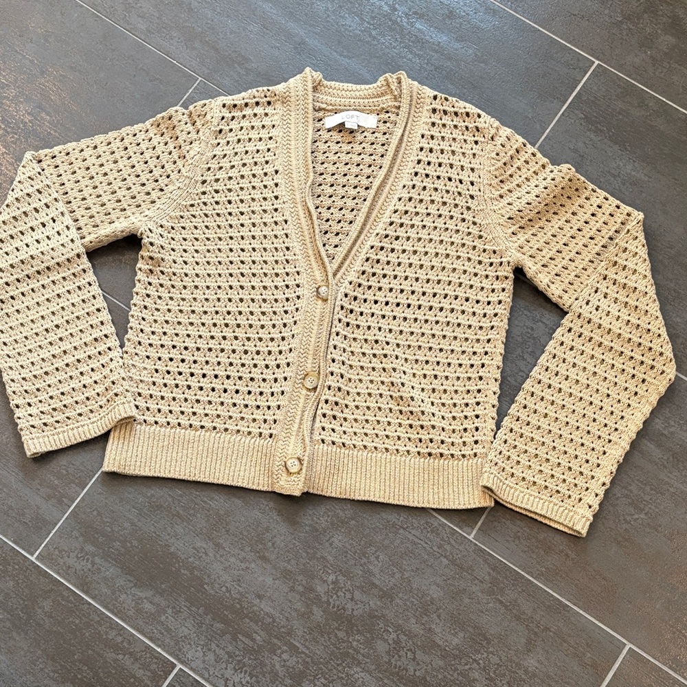 Like new Loft tan cardi